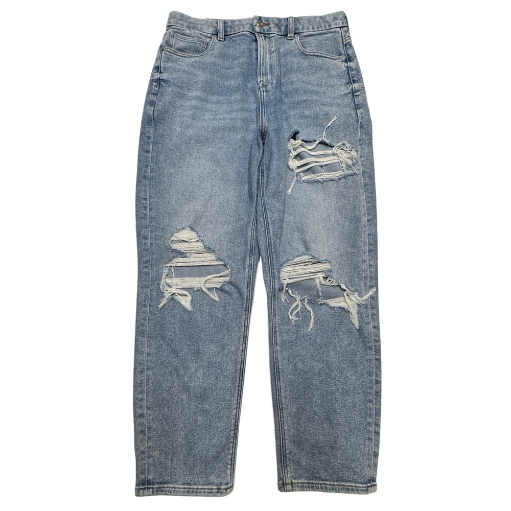 American Eagle Outfitters Distressed Light Blue Straight Leg Jeans